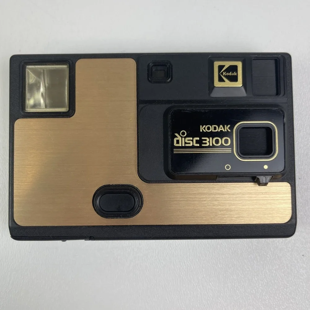 1980s Kodak Disc 3100 Gold and Black Disc Camera Made‎ In USA Vintage Untested